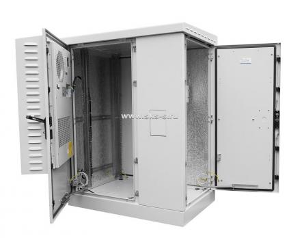 Шкаф всепогодный напольный укомплектованный 18U (Ш1000 ? Г600) с эл. отсеком, комплектация ТК-IP54
