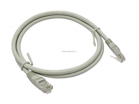 Коммутационный шнур U/UTP категория 5e PVC нг(А)-LS 1,0 м, серый
