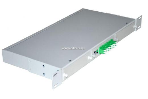 Кросс NTSS оптический 19'' укомплектованный 1U, 6 портов LC/UPC duplex, 50/125 мкм ОМ4 (планки, сплайс-кассета, пигтейлы, КДЗС, адаптеры)