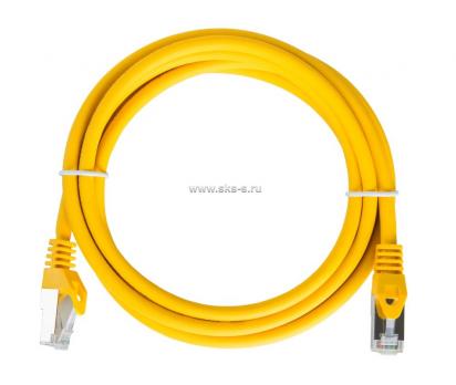 Шнур коммутационный (патч-корд) экранированный S/FTP, Кат.6A, LSZH нг(А)-HFLTx, цвет желтый, 0.5 м