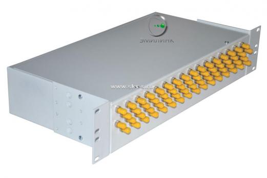 Кросс NTSS оптический 19'' укомплектованный 2U, 64 порта ST/UPC, 50/125 мкм ОМ3 (сплошная панель, сплайс-кассета 2шт, пигтейлы, КДЗС, адаптеры)