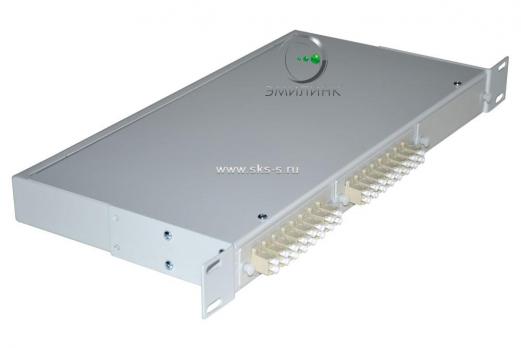 Кросс NTSS оптический 19'' укомплектованный 1U, 16 портов LC/UPC duplex, 50/125 мкм (планки, сплайс-кассета, пигтейлы, КДЗС, адаптеры)