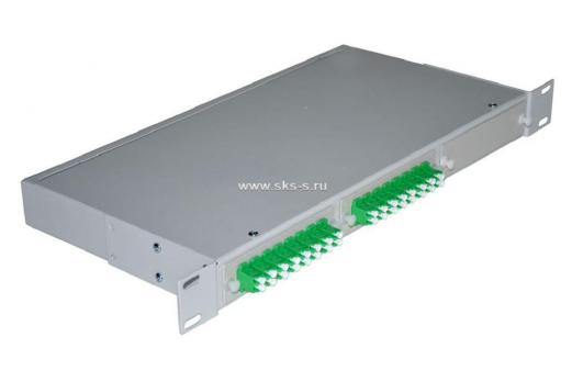 Кросс NTSS оптический 19'' укомплектованный 1U, 16 портов LC/UPC duplex, 50/125 мкм (планки, сплайс-кассета, пигтейлы, КДЗС, адаптеры)