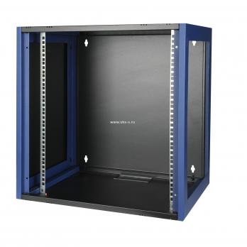 Шкаф настенный, телекоммуникационный 19", 12U 600х450, дверь стекло, черный