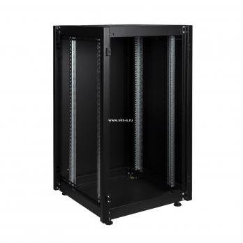 Шкаф напольный, телекоммуникационный 19", 26U 600х600, передняя дверь металл, задняя стенка сплошная, металл, черный