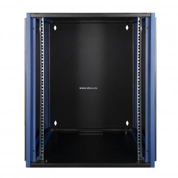 Шкаф настенный, телекоммуникационный 19", 15U 600х600, дверь металл, черный