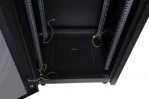 Шкаф напольный, телекоммуникационный 19", 42U 600х600, передняя дверь стекло, задняя стенка сплошная, металл, черный
