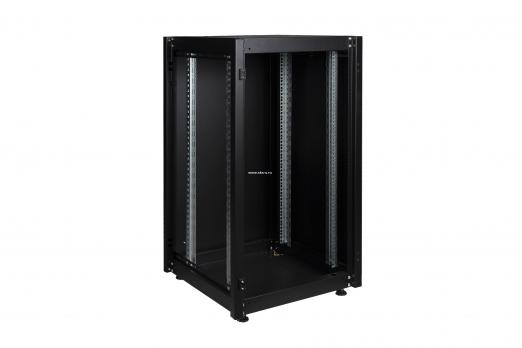 Шкаф напольный, телекоммуникационный 19", 20U 600х600, передняя дверь металл, задняя стенка сплошная, металл, черный