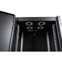 Шкаф напольный, телекоммуникационный 19", 32U 600х600, передняя дверь металл, задняя стенка сплошная, металл, черный