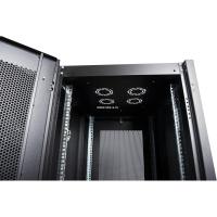 Шкаф напольный, телекоммуникационный 19", 26U 600х600, передняя дверь перфорация, задняя стенка перфорированная, черный