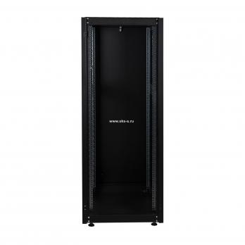 Шкаф напольный, телекоммуникационный 19", 42U 600х800, передняя дверь стекло, задняя стенка сплошная, металл, черный