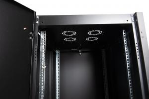 Шкаф напольный, телекоммуникационный 19", 26U 600х800, передняя дверь металл, задняя стенка сплошная, металл, черный