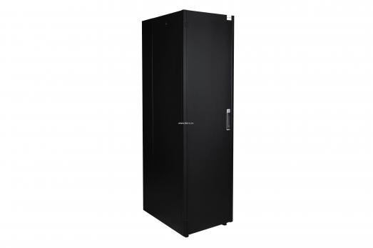 Шкаф напольный, телекоммуникационный 19", 42U 600х800, передняя дверь металл, задняя стенка сплошная, металл, черный