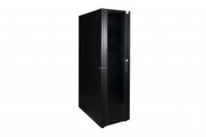 Шкаф напольный, телекоммуникационный 19", 47U 600х1000, передняя дверь стекло, задняя стенка сплошная, металл, черный