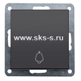 Выключатель-кнопка 1-кл.  (схема 1Т) 10 A, 250 B (черный бархат) LK80