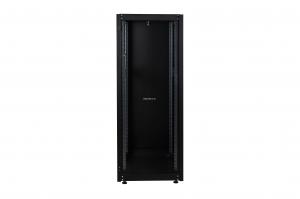 Шкаф напольный, телекоммуникационный 19", 32U 800х800, двойная передняя дверь стекло, двойная задняя металлическая дверь, черный
