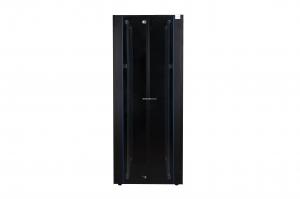 Шкаф напольный, телекоммуникационный 19", 42U 800х800, двойная передняя дверь стекло, двойная задняя металлическая дверь, черный