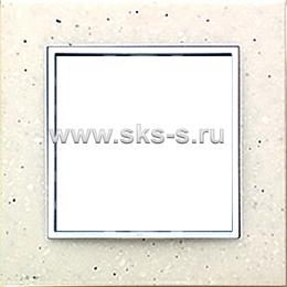 Рамка 2-постовая из декоративного камня (белый мрамор) LK80