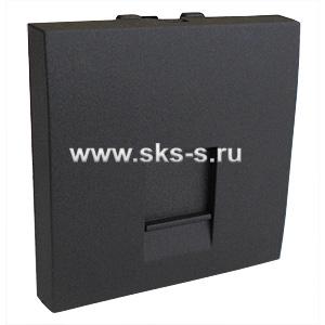 Накладка для розетки телефонной, компьютерной RJ,  45х45 мм (черный бархат) LK45
