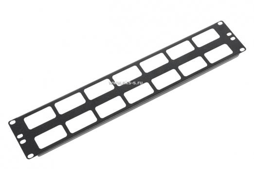 Органайзер кабельный горизонтальный 19" 2U с окнами для кабеля, цвет черный