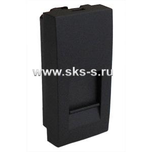 Накладка для розетки телефонной, компьютерной RJ,  45х22,5 мм (черный бархат) LK45