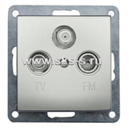 Накладка розетки TV+FM+SAT 2(3)  (серебристый металлик) LK80