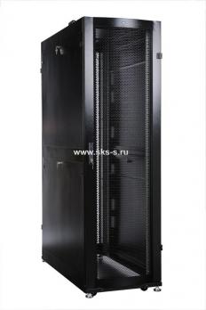 Шкаф серверный ПРОФ напольный 42U (600 x 1000) дверь перф. 2 шт., черный, в сборе