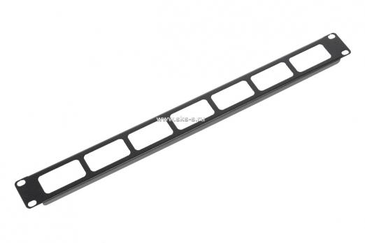 Органайзер кабельный горизонтальный 19" 1U с окнами для кабеля, цвет черный