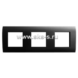 Рамка 3-постовая (черный бархат) LK45