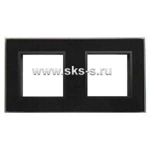 Рамка 2-постовая из натурального темного стекла LK45