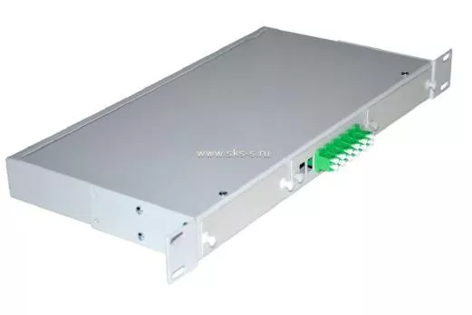 Кросс NTSS оптический 19'' укомплектованный 1U, 6 портов LC/UPC duplex, 62.5/125 мкм (планки, сплайс-кассета, пигтейлы, КДЗС, адаптеры)