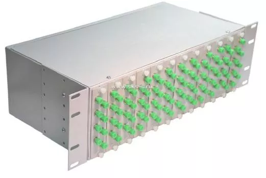 Кросс NTSS оптический 19'' укомплектованный 3U, 96 портов FC/UPC, 9/125 мкм (планки, сплайс-кассета 3шт, пигтейлы, КДЗС, адаптеры)