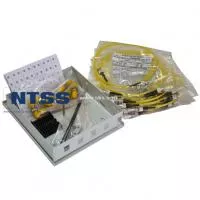 Кросс NTSS оптический настенный Микро, укомплектованный, 4 порта ST/UPC, 50/125 мкм (сплошная панель, ложемент, пигтейлы, КДЗС, адаптеры)