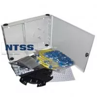 Кросс NTSS оптический настенный, укомплектованный, 10 портов LC/APC duplex, 9/125 мкм (планки, сплайс-кассета, пигтейлы, КДЗС, адаптеры)
