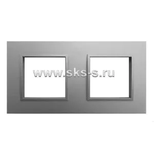 Рамка 2-постовая из натурального анодированного алюминия LK45